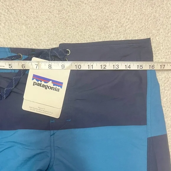 Patagonia Men's Board Shorts Minimalist Wavefarer Size 30 NWT Blue Stripe Trunks - Picture 9 of 11